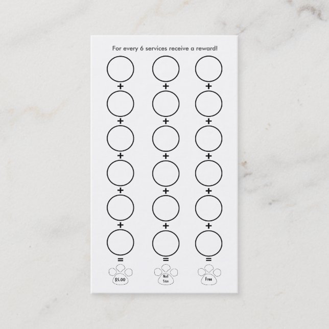 Cartão da lealdade do cartão de visita da (Frente)