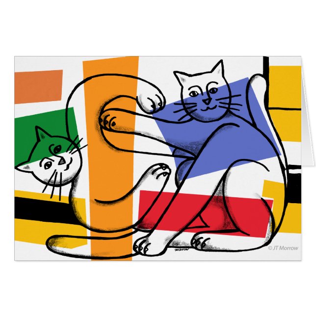 Cartão da luta de gato (Frente Horizontal)