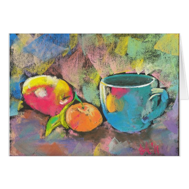 Cartão da maçã do mandarino vida ainda (Frente Horizontal)