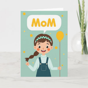 Cartão da Mãe com Faixa de Xadrez
