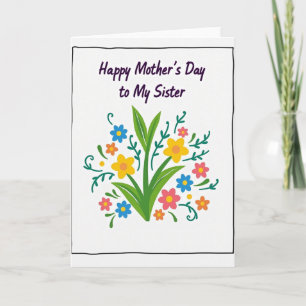 Cartão da Mãe com Ilustração Floral
