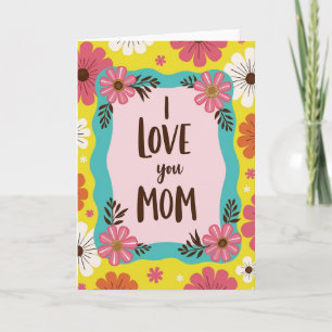 Cartão da Mãe com Padrão Floral