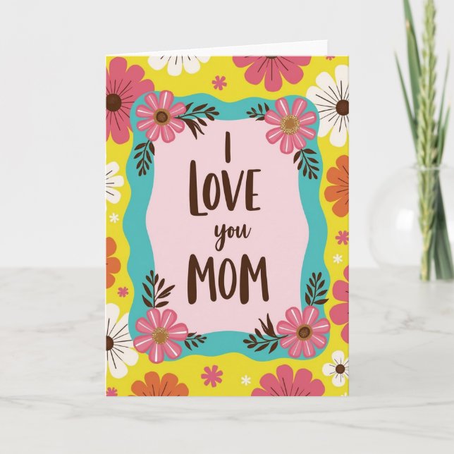 Cartão da Mãe com Padrão Floral (Frente)
