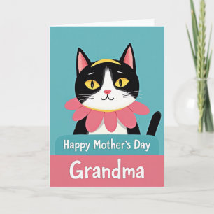 Cartão da Mãe do Gato Sorridente