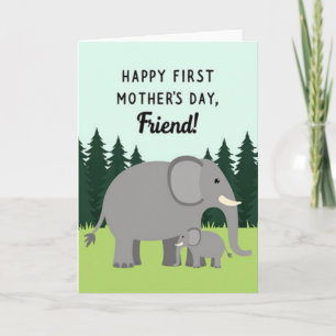 Cartão da Mãe Elefante Chevron