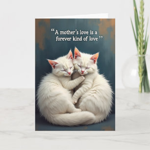 Cartão da Mãe Gatos Azul-Verde