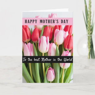 Cartão da Mãe Tulipa de Bolinhas