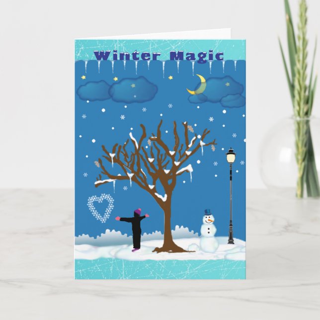 Cartão da mágica do inverno (Frente)