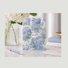 Cartão da Mamãe Floral Hortênsia Azul Presente Ele