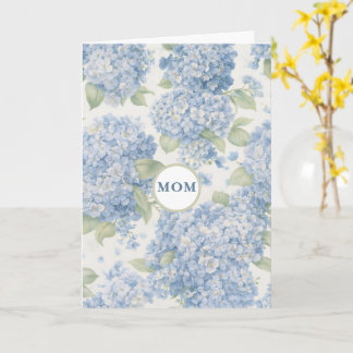 Cartão da Mamãe Floral Hydrangea Azul Presente Ele
