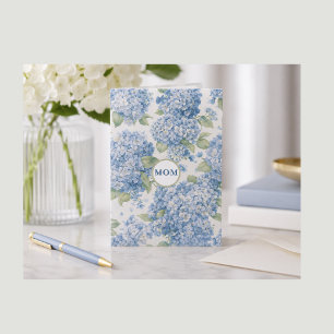 Cartão da Mamãe Floral Hydrangea Azul Presente Ele