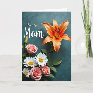 Cartão da Mamãe Floral Radiante