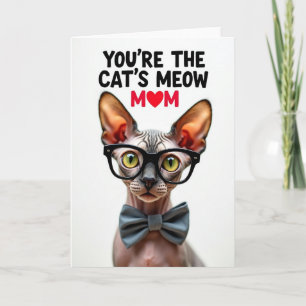 Cartão da Mamãe Gata Sphynx Texturizada