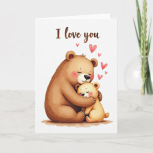 Cartão da Mamãe Urso em Aquarela