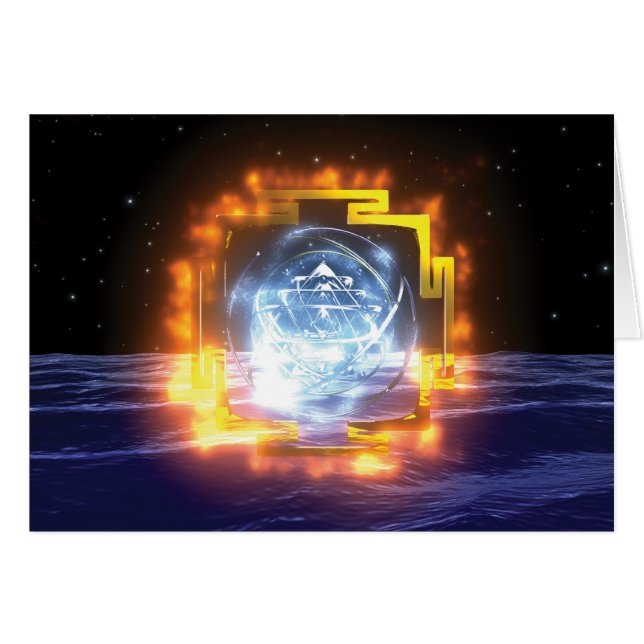 Cartão da mandala de SriYantra (Frente Horizontal)