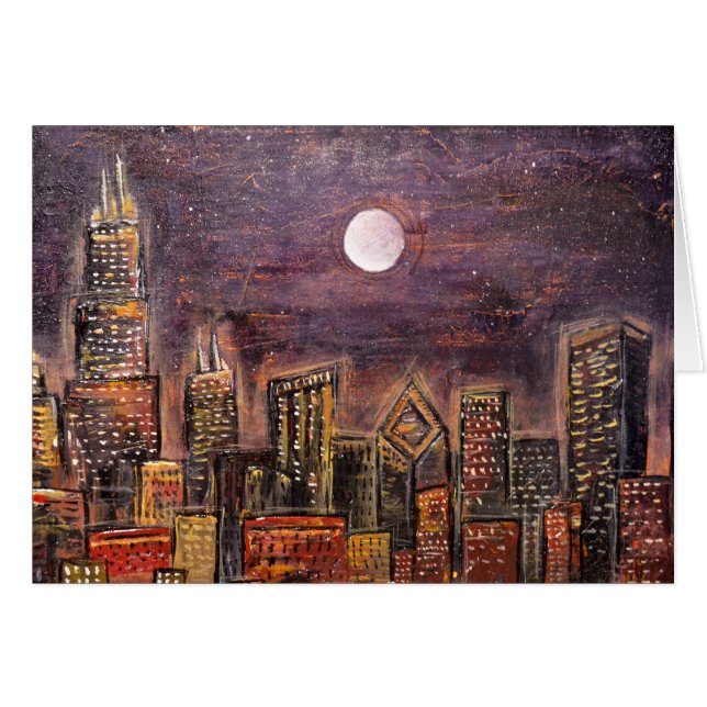 Cartão © da meia-noite de Chicago (Frente Horizontal)