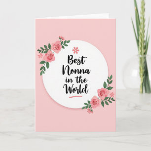 Cartão da Melhor Nonna Floral