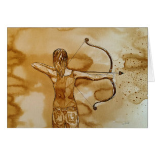 cartão da menina do tiro ao arco