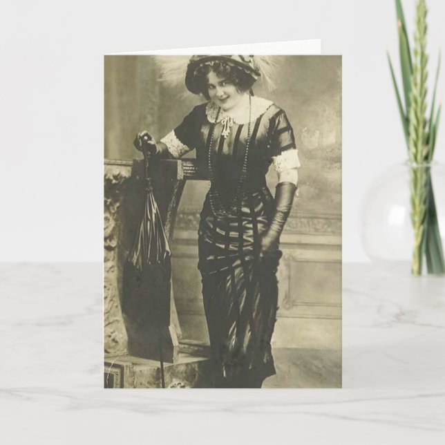 cartão da mulher 1900's extravagante (Frente)