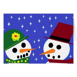 CARTÃO DA MULHER DA NEVE & DO HOMEM DA NEVE -