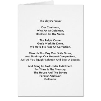 Cartão da oração de Lloyd