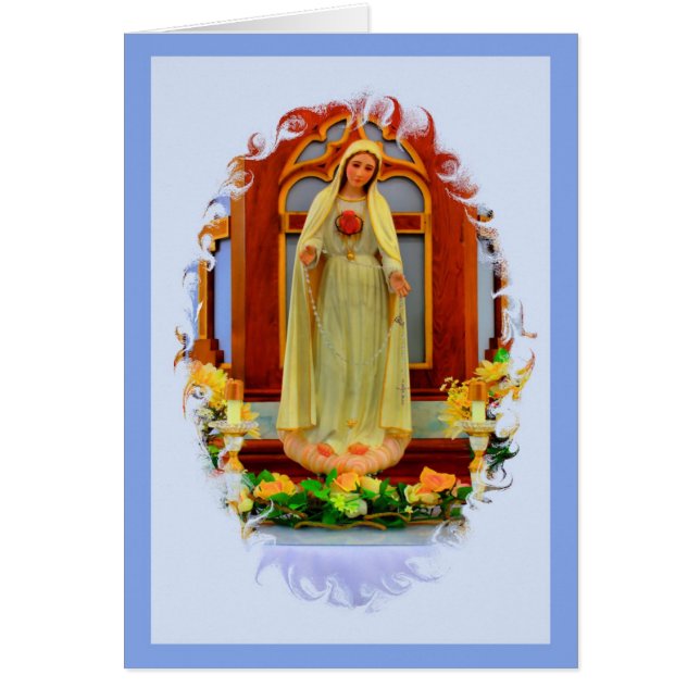 Cartão da oração de Memorare - imagem de Fatima (Frente)