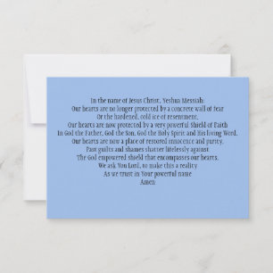 Cartão da oração: Para reforçar nossos protetores