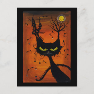 Cartão da pensão do gato preto