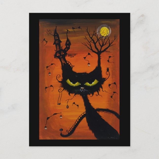 Cartão da pensão do gato preto (Frente)