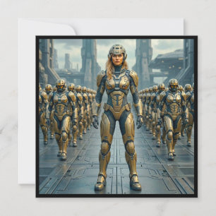 Cartão da Personagem de Ficção Científica Feminina