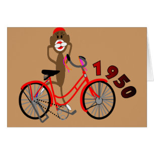 Cartão Da peúga dos anos 50 do macaco % do desenho da