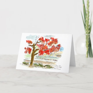 Cartão Da placa de saudação de aquarela de reserva fronta