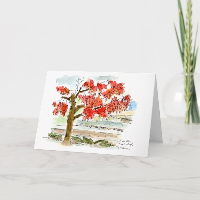 Cartão Da placa de saudação de aquarela de reserva fronta (Frente)