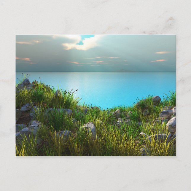 Cartão da praia rochosa (Frente)