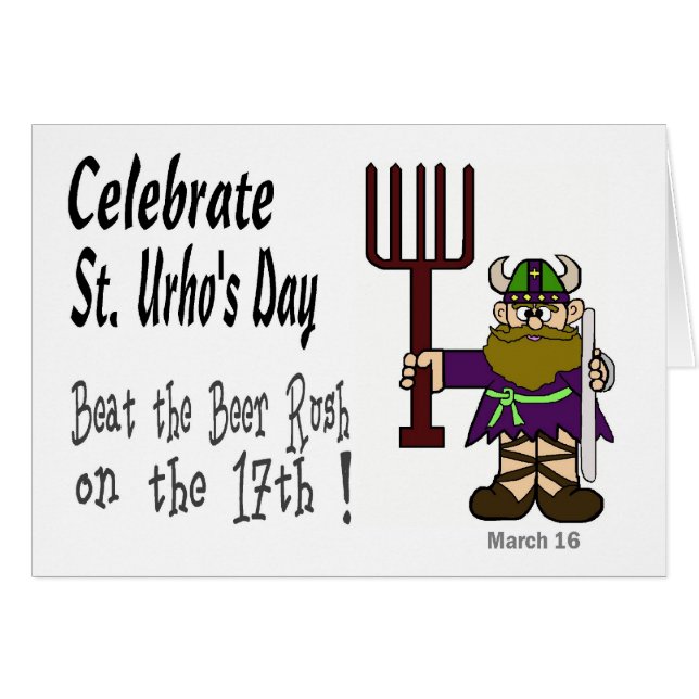 Cartão da precipitação da cerveja do St. Urho (Frente Horizontal)