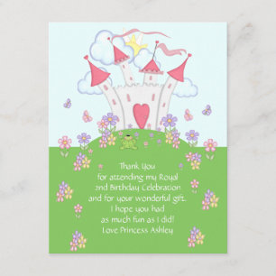 Cartão da princesa Castelo Agradecimento Você Liso