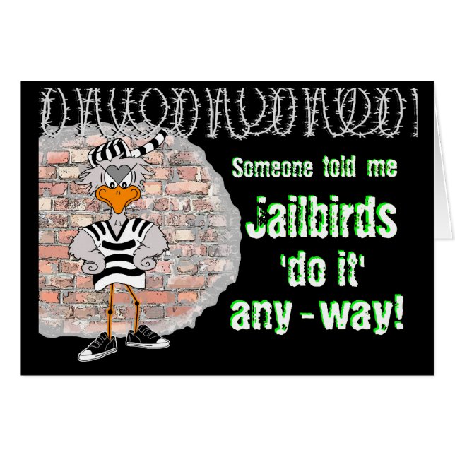 Cartão da prisão: jailbird (Frente Horizontal)