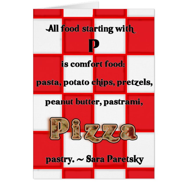 Cartão da receita da pizza (Frente)