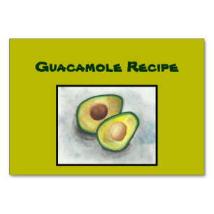 Cartão da receita do Guacamole. Abacate no