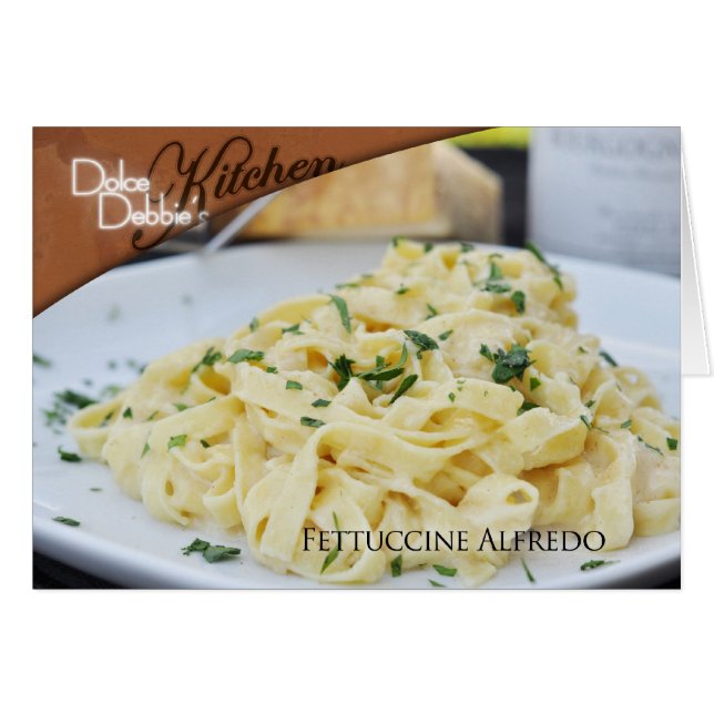 Cartão da receita - Fettuccine Alfredo (Frente Horizontal)