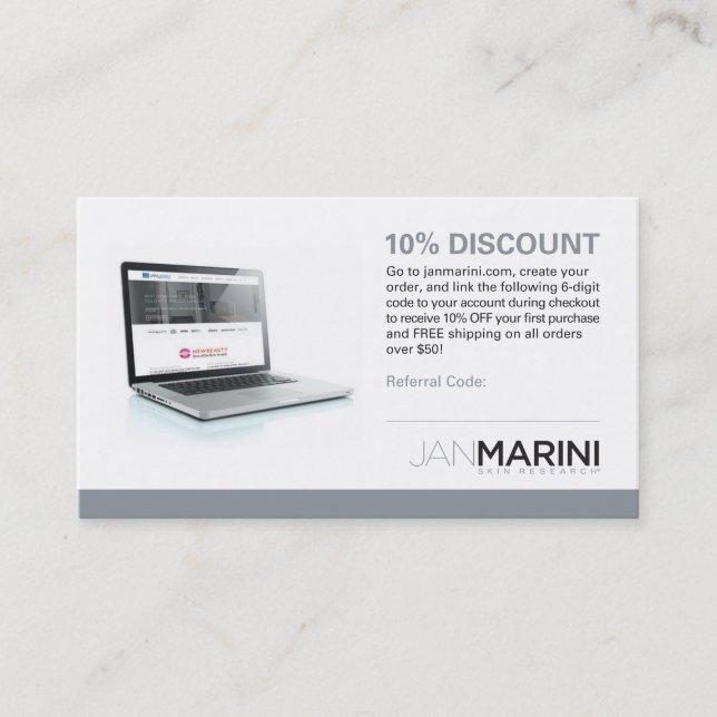 Cartão da referência do revendedor (Frente)