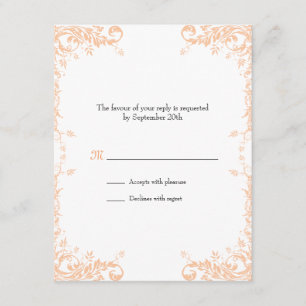 Cartão da resposta das videiras do casamento