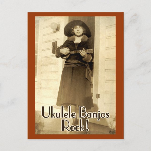 Cartão da rocha dos banjos de Uke (Frente)