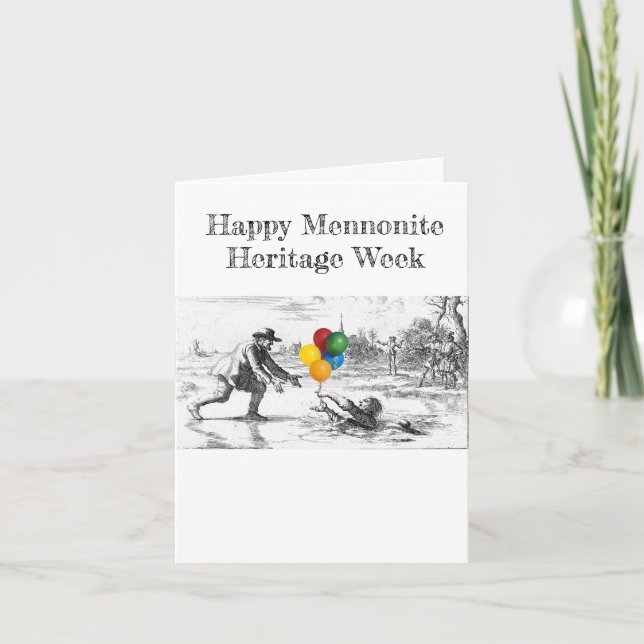 Cartão da Semana do Patrimônio Menonita de Dirk Wi (Frente)