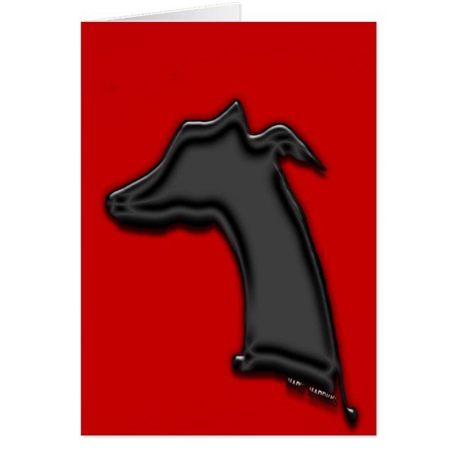 Cartão da silhueta de Whippet (Frente)