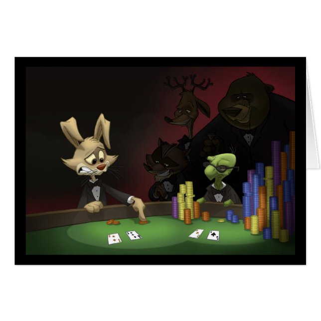 Cartão da tartaruga & da lebre (vazio para dentro) (Frente Horizontal)