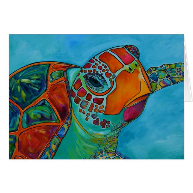 Cartão da tartaruga de mar (Frente Horizontal)