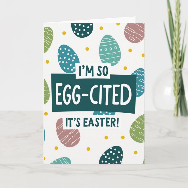 Cartão da Temporada de Páscoa Eggcited (Frente)