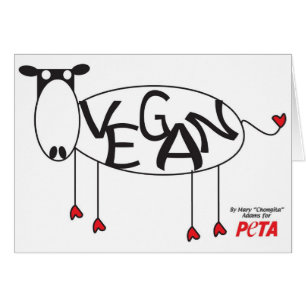 Cartão da vaca do Vegan