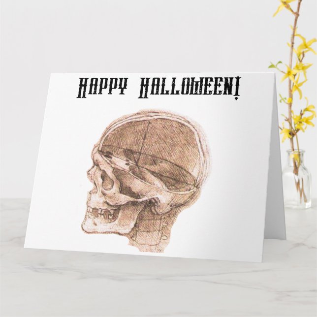 Cartão Da Vinci Halloween Anatomia científica Impressão d (Flor Amarela)